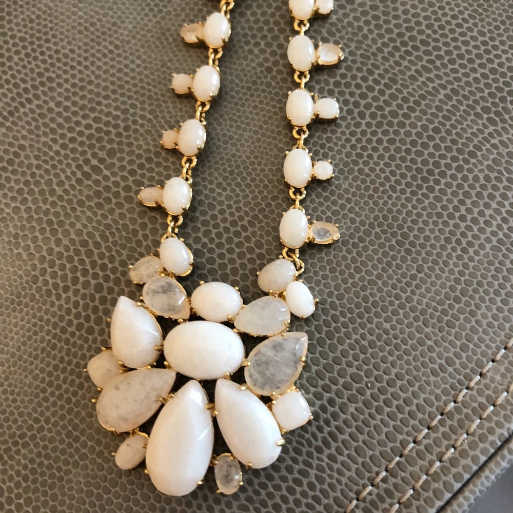 Kate Spade White And Gold Statement Necklace